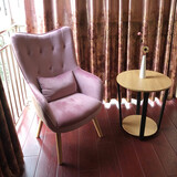 阿拉蕾 单人沙发 北欧式现代简约卧室客厅阳台轻奢小户型休闲布艺沙发 高靠背小沙发单人位椅子 粉红色（丝绒） 单人位