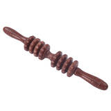 福奥堂 经络瑜伽按摩棒木质手动滚轮按摩器滚珠按摩器颈椎腿部足部足底背部全身通用小腿神器 升级不开裂款 8轮