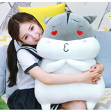 蓓斯曼仓鼠抱枕公仔毛绒玩具女孩暖手抱枕暖手捂玩偶娃娃生日礼物女生 灰色花痴款 60厘米【暖手款】