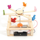 玩控 steam科学玩具儿童diy手工制作小台灯diy科学小实验创意科技学生 旋转木马小制作