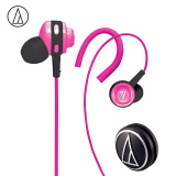 铁三角（Audio-technica） COR150 入耳式音乐耳机 耳挂式运动跑步耳机，轻巧机身 粉色