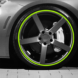 铭仕 反光汽车轮圈贴纸 轮毂贴膜装饰改装 车轮轮胎圈贴 摩托车贴纸 k5k2K3君威索纳塔 荧光黄 10寸 一套
