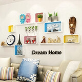 城市密码墙上置物架客厅电视背景墙柜装饰架子卧室墙壁墙面壁挂隔板 套餐H