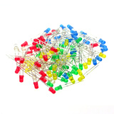 TaoTimeClub 3mm发光管LED灯 红绿黄蓝白  各20只 二极管包 灯珠 共100只