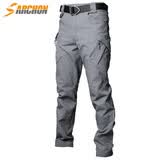 S.archon 秋冬IX7战术裤男修身裤子作训裤多口袋户外工装裤冲锋裤户外服饰 IX9灰色 XXL（腰围2尺9-3尺1）