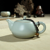 汝道汝窑茶壶单壶陶瓷功夫茶具家用过滤泡茶壶汝瓷可养开片复古泡茶器 汝窑年年高升壶160ml