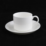 錦鳯锦凤骨瓷咖啡杯碟景德镇欧式简约咖啡套具矮 咖啡杯一杯一碟1勺 纯白澳式杯碟套装