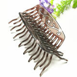 梦君宸韩版盘发器造型发夹懒人插梳魔术百变发梳波浪对插烫发发插 砂点棕（一对价格）