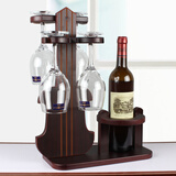 晶凤宇木制红酒架酒杯套装酒柜摆件开瓶器高脚杯架子欧式实木葡萄酒架 提琴式红酒架+红酒杯4个