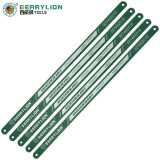 钢锯架家用多功能金属切割锯条架木工小型锯铁弓子工具可调节式重型铝合金手动锯子粗齿中细齿合金钢双面锯片 绿色单面24T细齿锯条（10根）