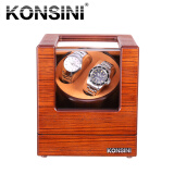KONSINI摇表器转表器自动上链表盒摇表器自动表上链表盒礼品自动手表转动 2+0巴西花梨木哑光漆+棕色绒布