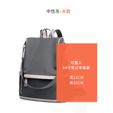 辰熙防盗双肩包女包新款韩版潮百搭时尚防水牛津布背包 灰色大号（可容14寸笔记本））