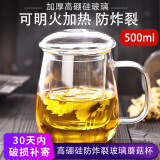 水之銘（SHUI ZHI MING） 防炸玻璃茶壶泡茶茶水分离过滤泡茶器明火加热花茶壶茶具沏套装 蘑菇杯