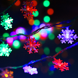 倾阑 装饰灯小彩灯 LED彩灯带闪灯雪花灯串圣诞灯串生日彩灯 挂树彩灯 彩色 10米100灯带尾插防水