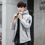 素格郎夹克男外套秋冬季加绒加厚连帽休闲茄克衫男装肥佬胖子加大码冬天 1333灰色 L