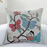 钟爱一生 抱枕靠垫含芯腰靠办公午睡枕沙发靠枕家用提花卡通风格 花枝蝴蝶 45cm*45cm 含枕芯