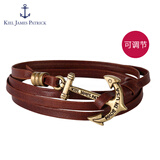 KIEL JAMES PATRICK美国进口饰品学生闺蜜情侣手链皮革皮质多圈手环男女款情人节礼物 Mahogany Plank 均码