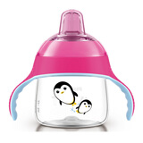 新安怡（AVENT） 飞利浦卡通企鹅杯学饮杯训练水杯防漏带手柄软嘴鸭嘴杯SCF751/12