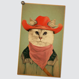 居梦坞 趣味动物插画复古贴画墙面装饰海报 卡通动漫画 装饰画贴挂画芯墙壁纸萌宠海报 NB533 50*30