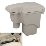 曼蒂瑞斯经典福克斯扶手箱（09-13）款福特福克斯专用中央手扶箱免打孔 米色（超纤皮）