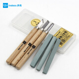多高（ineless）雕刻刀套装木刻刀 美工刀木工工具篆刻刀橡皮章雕刻刀具手工木雕刀 3支装+收纳盒+3根磨刀石