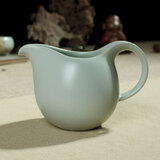 汝道RUDAO 汝窑汝瓷公道杯单海手工陶瓷分茶器简约功夫茶具茶道茶艺配件手柄茶海礼盒装 玉凤凰公杯