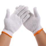 线元素（XYS）劳保手套防滑耐磨工地搬运维修纯白普通棉纱工作手套起定量36双