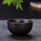 康韵 紫砂茶具品茗杯功夫茶杯茶碗手工小茶杯子主人杯单杯个人小口杯 紫泥-深口杯（4个）