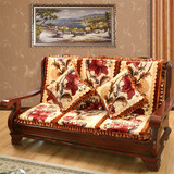 艺云阁 实木沙发垫 加厚红木沙发坐垫中式椅垫沙发垫子带靠背套装可拆洗 荷塘月色棕 55*45*高度60/高密度海绵