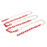 趣行 塑料红白链条 3米 反光警示柱隔离链 路障路锥安全防护链