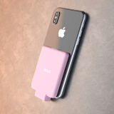 OISLE苹果XSMAX背夹充电宝适用三星S9华为P20iphone8Qi无线快充迷你小巧便携电池 粉红色 iPhoneX /5/6/78/s/Plus全通用