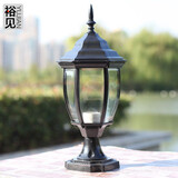 裕见 户外围墙灯门柱灯庭院草坪灯欧式室外防水花园景观灯 古铜色