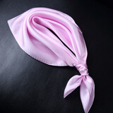 杭丝路真丝丝巾女纯色桑蚕丝小方巾围巾女百搭纱巾防晒领巾生日礼物 粉紫-纯色（52*52cm)