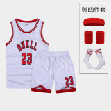RE-HUO篮球服套装服装幼儿园六一表演服小学生男童女童演出球衣热火牌 白色 XS(111-120cm)