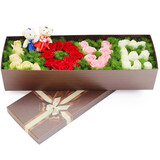 馨冠 鲜花速递红玫瑰礼盒生日礼物送女友花束同城花店配送北京上海 33朵混搭LOVE礼盒