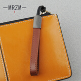 周末先生汽车用真皮钥匙绳挂扣手包手腕手包带手带牛皮汽车钥匙扣水杯挂绳 ZB-棕色皮长8CM