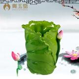 戴玉堂 陶瓷装香筒荷叶插香筒立式竹签线香放香筒摆件家用佛前供奉 荷叶香筒 D14-014