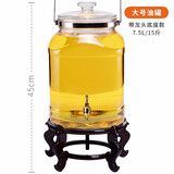 厨房家用玻璃油桶防漏加厚玻璃油壶手提大号方形橄榄花生油储藏罐食用油瓶      10斤装  15斤装 15斤装+龙头+底座