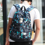 智纳运动背包男女潮流双肩包15.6英寸电脑包初中高中学生书包 迷彩蓝【USB充电版】