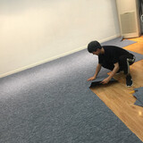 卓梵（ZHUO FAN）办公室方块拼接地毯满铺条纹酒店写字楼台球室商用公司会议室 Z10浅灰色  4片装