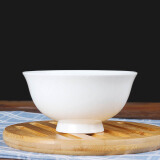 LICHEN景德镇骨瓷餐具米饭碗面碗纯白陶瓷汤碗多规格可选 4.5英寸高脚碗1个