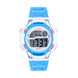 拉斯卡(LASIKA)学生儿童手表女孩电子表男孩学生防水夜光闹钟小孩糖果色 71蓝色