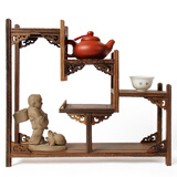 小雕匠实木制多层博古架 多宝格置物简约摆件 茶壶展示架茶道装饰摆件 步步高