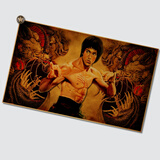 居梦坞 李小龙 怀旧墙面贴画海报 复古老电影挂画 酒吧咖啡厅装饰画芯 NB3989