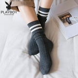 花花公子堆堆袜女韩版森系高筒袜长筒袜子女【1双装】灰