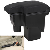 曼蒂瑞斯经典福克斯扶手箱（09-13）款福特福克斯专用中央手扶箱免打孔 黑色黑线（真皮）