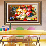 伊人5d钻石画欧式餐厅手工贴钻画满钻欧式花卉卧室2024新款客厅钻石绣 半钻【85x56cm】T1092 古园秋畅