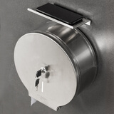 盛邦欣格朗不锈钢大卷纸盒酒店商用卫生间卷纸筒厕纸盒壁挂式免打孔大盘纸盒 砂光+手机架（免打孔/打孔）