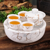 恒古（Heregur）迷你袖珍旅行茶具户外用品旅游便携式车载办公紧凑型青花陶瓷功夫茶具套装 丹枫白露袖珍型茶具