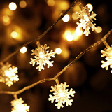 倾阑 装饰灯小彩灯 LED彩灯带闪灯雪花灯串圣诞灯串生日彩灯 挂树彩灯 暖白 10米100灯带尾插防水